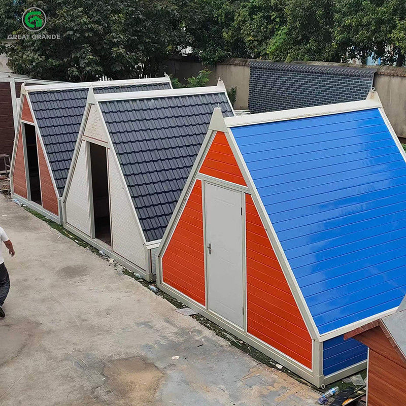 Casa dobrável galvanizada do recipiente do triângulo de aço para o painel de sanduíche de acampamento exterior da mobilidade