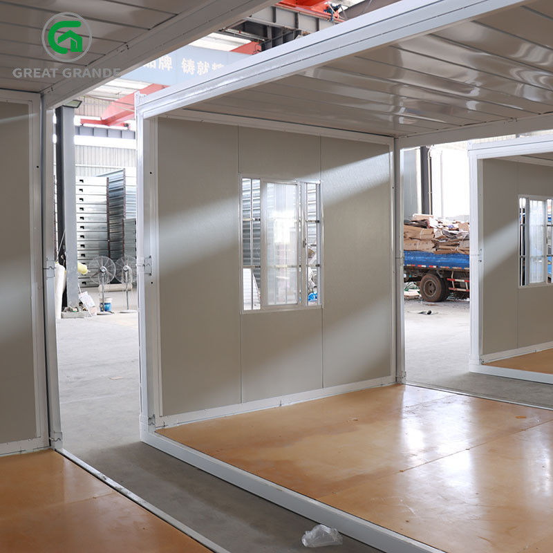 Porta de aço de dobramento pré-fabricada do roubo de Front Wall Double Door Anti da casa do recipiente