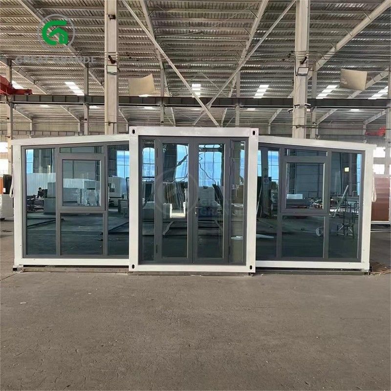 20ft casa dobrável fabricante porta de vidro marrom dez minutos construir moldura de aço galvanizado