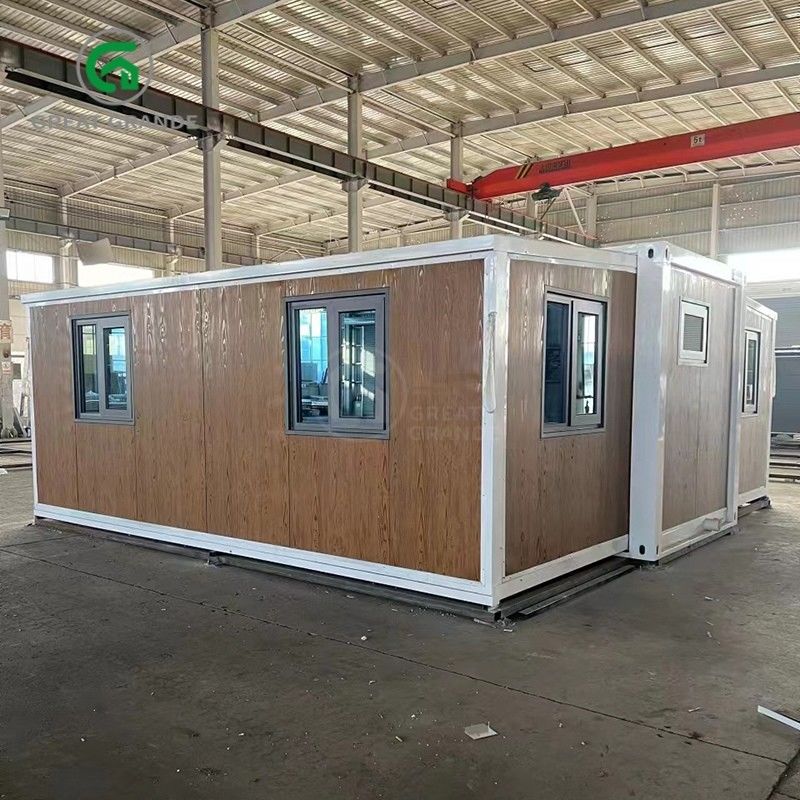 20ft casa dobrável fabricante porta de vidro marrom dez minutos construir moldura de aço galvanizado