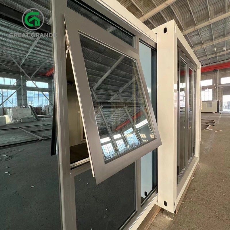 20ft casa dobrável fabricante porta de vidro marrom dez minutos construir moldura de aço galvanizado