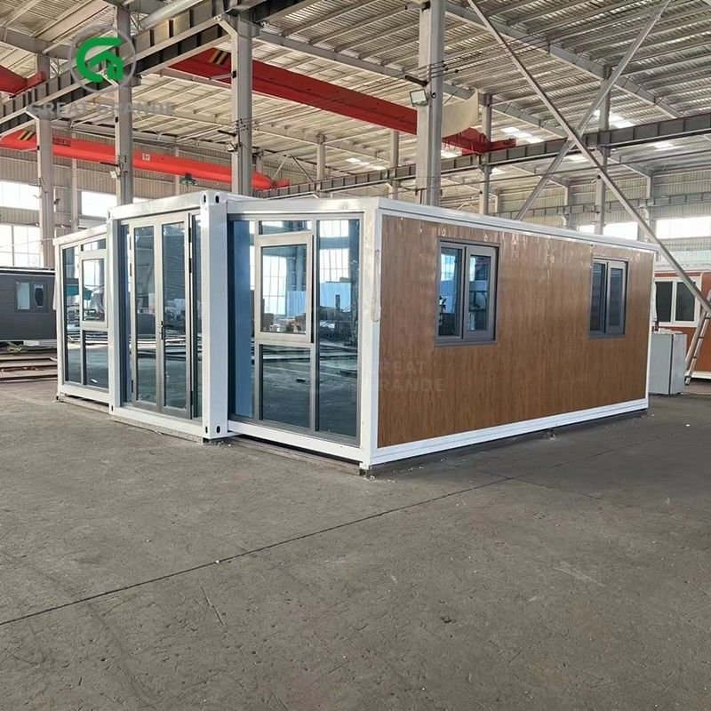 20ft casa dobrável fabricante porta de vidro marrom dez minutos construir moldura de aço galvanizado