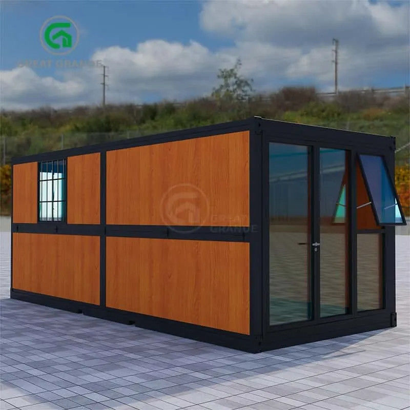 20ft Casas portáteis dobráveis Fabricante Camas de balde dobráveis Painéis de grãos de madeira Painel de lã de rocha