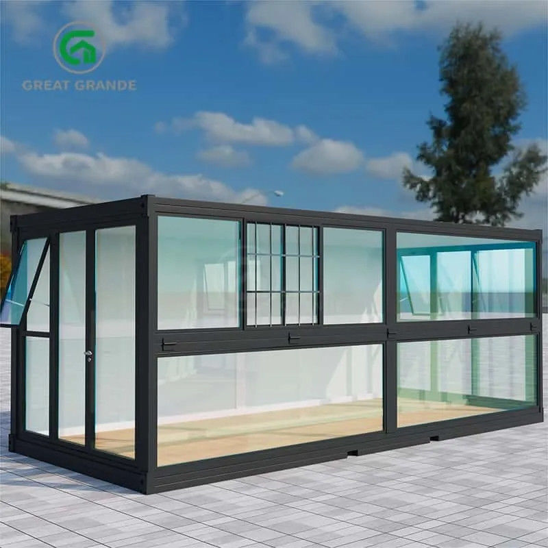 20ft Casas portáteis dobráveis Fabricante Camas de balde dobráveis Painéis de grãos de madeira Painel de lã de rocha