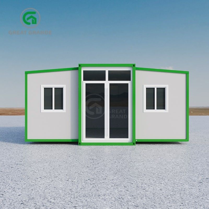 Casa pré-fabricada flexível e expansível com estrutura de aço e painel sandwich composto parede externa