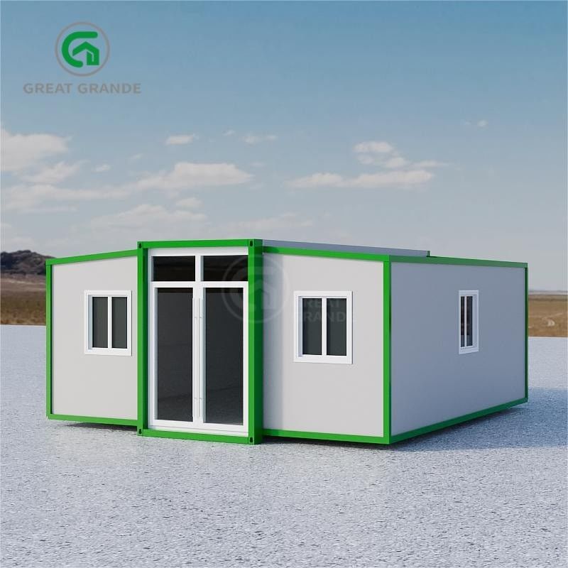 Casa pré-fabricada flexível e expansível com estrutura de aço e painel sandwich composto parede externa