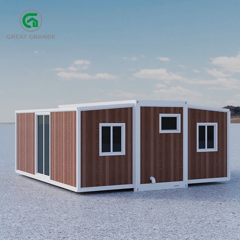 Casa Prefabricada Expansível Contemporânea 2.0kN/m2 Terra Carga Viva Janela Deslizante de Liga de Alumínio