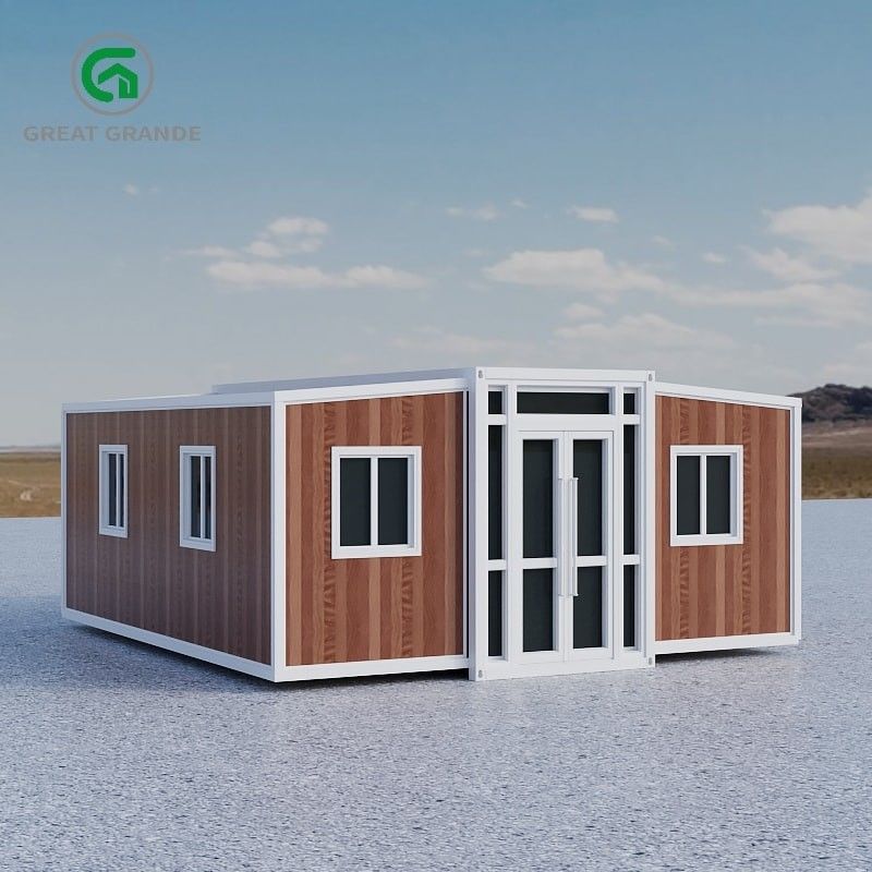 Casa Prefabricada Expansível Contemporânea 2.0kN/m2 Terra Carga Viva Janela Deslizante de Liga de Alumínio