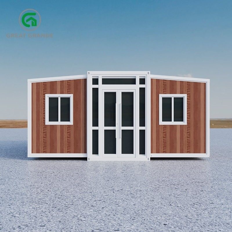 Casa Prefabricada Expansível Contemporânea 2.0kN/m2 Terra Carga Viva Janela Deslizante de Liga de Alumínio