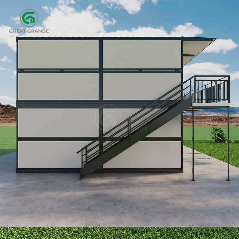 Casa pré-fabricada dobrável de dois andares de 20 pés, dormitório de trabalhadores de obras modernas.