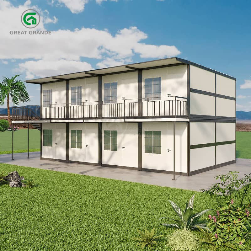 Casa pré-fabricada dobrável de dois andares de 20 pés, dormitório de trabalhadores de obras modernas.