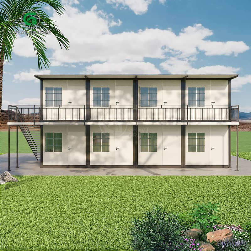 Casa pré-fabricada dobrável de dois andares de 20 pés, dormitório de trabalhadores de obras modernas.