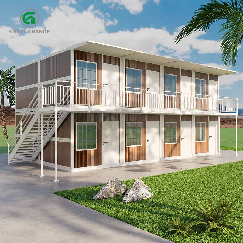 Design de telhado de inclinação Container dobrável Casa de aço fundido Peças de ângulo de ligação de aço Placa de serviço Mais de 15 anos