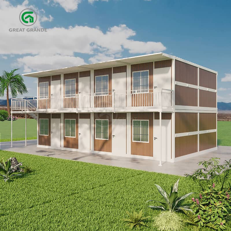 Design de telhado de inclinação Container dobrável Casa de aço fundido Peças de ângulo de ligação de aço Placa de serviço Mais de 15 anos