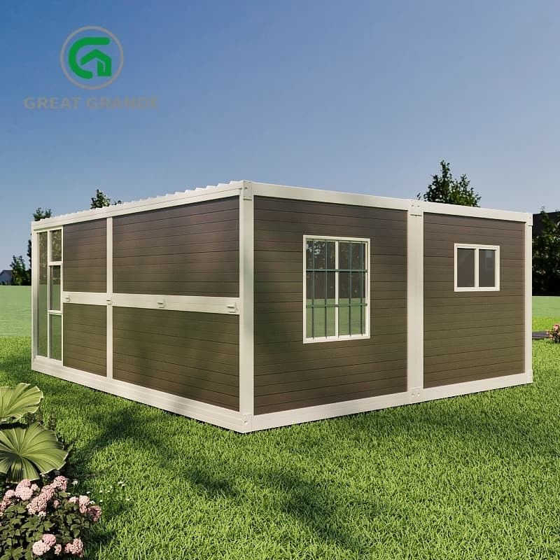 Fabricação simplificada Container dobrável Casa pré-instalado Características de montagem rápida para instalação