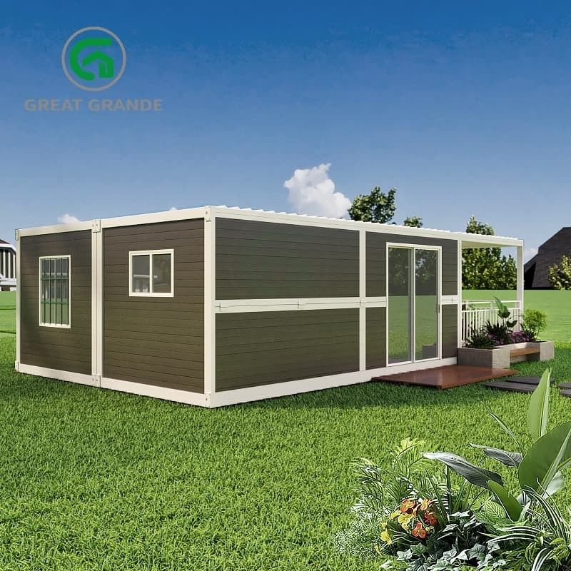 Fabricação simplificada Container dobrável Casa pré-instalado Características de montagem rápida para instalação
