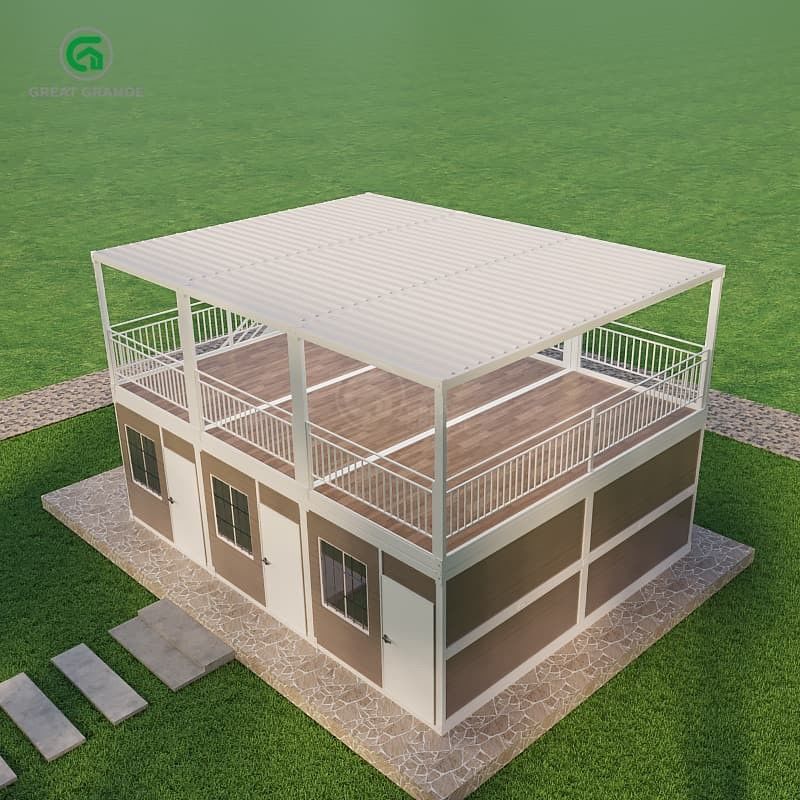 Pressão do chão 2.0 KN/m2 Casa de contêiner portátil com liberdade de design exterior personalizável