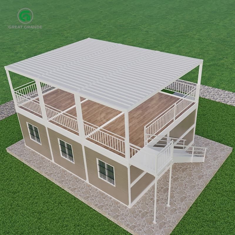 Pressão do chão 2.0 KN/m2 Casa de contêiner portátil com liberdade de design exterior personalizável