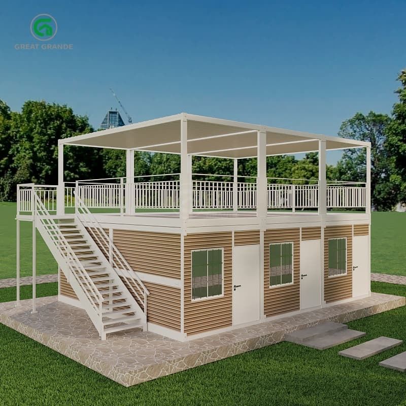 casa de contentores dobrável com pressão de piso de alta precisão 2.0 KN/m2 Sistema de encanamento Banheiro/banheiro/duche