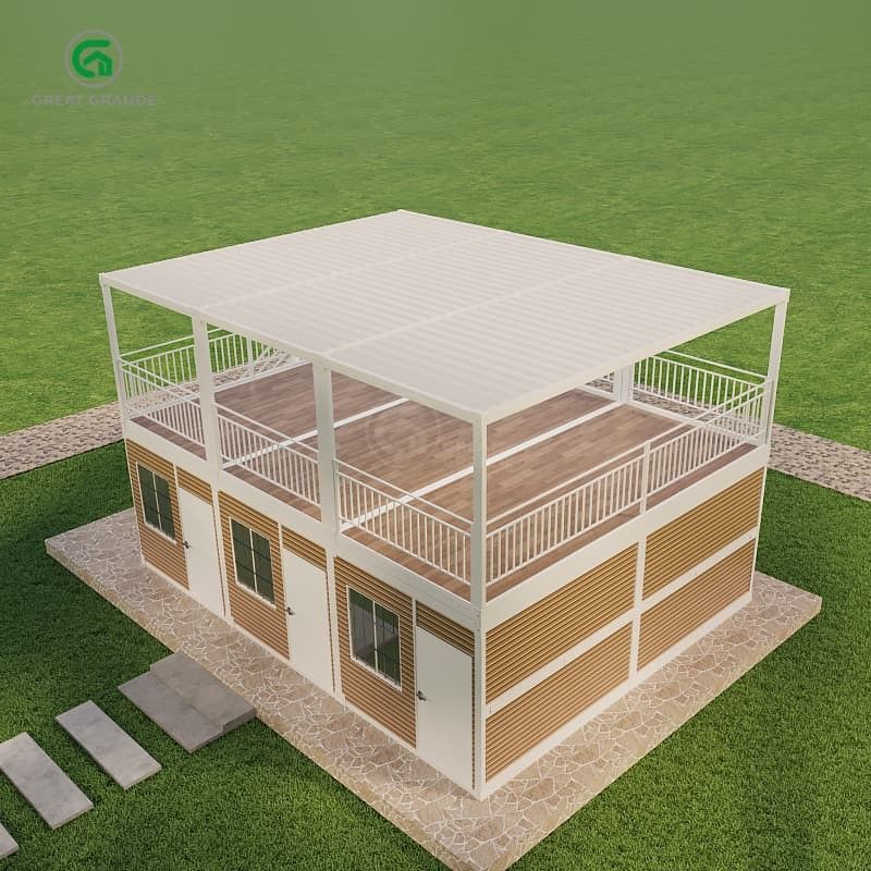 casa de contentores dobrável com pressão de piso de alta precisão 2.0 KN/m2 Sistema de encanamento Banheiro/banheiro/duche