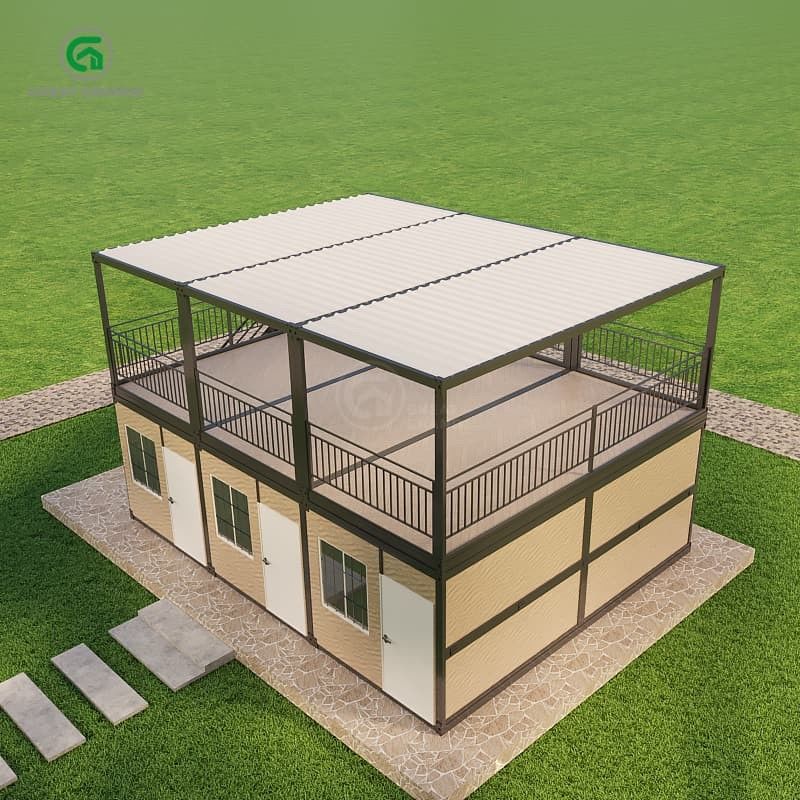 Residência de contêiner transformável de design impermeável patenteado para transporte compacto e dobrável